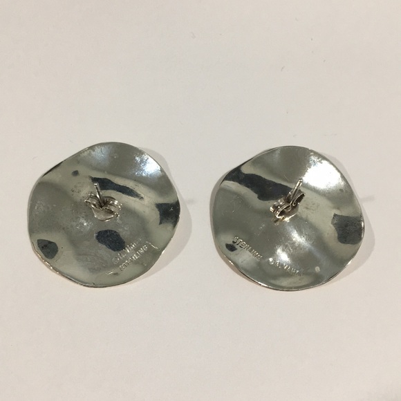 Sterling Silver Vintage Wavy Women's Earrings - Picture 3 of 7